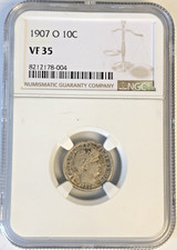 1907 O 10C  NGC VF35  - RARE/KEY DATE - STUNNING LOOKING COIN - NICE - BEST PRIC picture