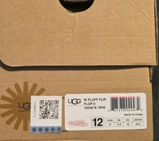 WOMEN'S UGG W FLUFF FLIP FLOP 11 PINK SIZE US 12 BRAND NEW IN BOX RETAIL $125 picture