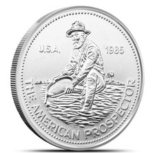 1985 1 oz Engelhard Prospector Silver Round (Eagle Reverse) picture