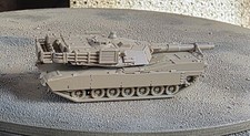 One HO 1/87 scale US M1a2 Abrams tank Flat Car Load w/gun secured Exclusive picture