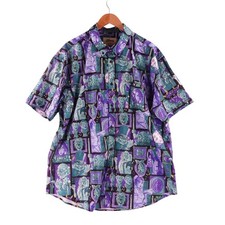 Disney RSVLTS Mens 2XL Haunted Mansion KUNUFLEX Shirt  Short Sleeve Purple picture