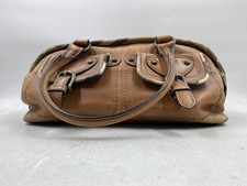 Vintage Burberry Brown Leather Nova House Check Satchel Handbag Made in Italy picture