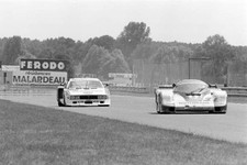 Al Holbert Hurley Haywood Jurgen Barth Porsche 956 leads Joe Castel- Old Photo picture