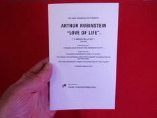 Arthur Rubinstein LOVE OF LIFE Rank Film FLYER LEAFLET Best Documentary 1969 #5 picture
