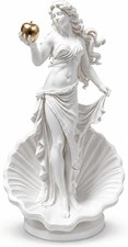 Aphrodite Statue,Greek Goddess Venus Figurine with Shell Base & Gold Apple | Han picture