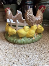 Farmhouse Style Vintage Ceramic Hen & Chicks Planter Cottagecore picture