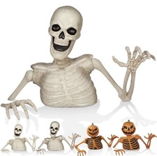 3 Ft. Halloween Pumpkin Groundbreaker Skeleton Giant Scary Outdoor Yard Décor picture