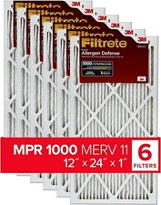 Filtrete 12x24x1 Air Filter MPR 1000 MERV 11, Allergen Defense, 6-Pack picture