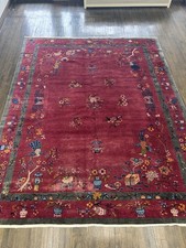 Spectacular Antique Chinese Art Deco Rug C.1920 Rare Design With Birds 11’6X9’1 picture