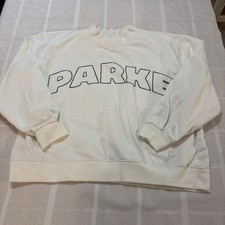 PARKE X Target White Crewneck Pullover Sweatshirt Comfy Long sleeve  L-XL picture