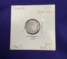 1867 BB France 20 Centimes Nice Grade Silver Coin picture