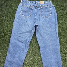 VTG 90s Lee Jeans Womens 16 30x32 Blue Denim Light Wash Relaxed Tapered picture