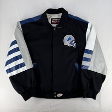 Vintage Jeff Hamilton Detroit Lions NFL Jacket Men’s Size XL Black 1990s JH picture