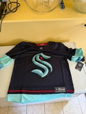 Men's Seattle Kraken Fanatics Navy Home Breakaway Jersey picture