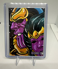 Upper Deck 2023 Marvel Infinity Trilogy Thanos Dual Sketch Auto 1/1 picture