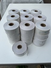 Lot Of 37 Rolls Of 500 Thermal White Perforated Tags picture