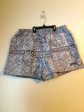 Vintage Patagonia Men's Gray/Black Floral Print Baggies XL Elastic Waist picture