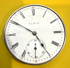 Elgin Pocket Watch Movement w/ Dial & Hands, Mechanical GR.321 17J 12s - Runs picture