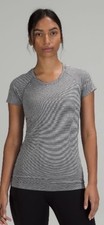 lululemon Ladies Swiftly Tech SS 2.0, Size 14, Tetra Stripe Asphalt picture