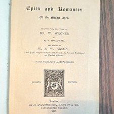 Epics and Romances of the Middle Ages, Antique 1887, RARE picture