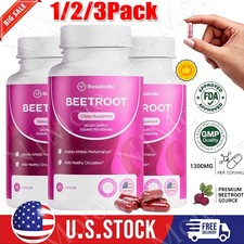 3PCS Rosabella Organic Beet Root 60 Capsules Natural Energy Boost Blood Pressure picture