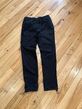 Pacsun Cargo Pants Size Large Black Stretch Slim Utility Drawstring Waist picture