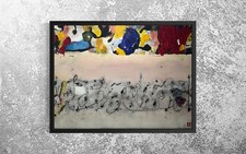Large Abstract Canvas Painting Modern Cy Twombly Style Mixed Media Urban Cool picture