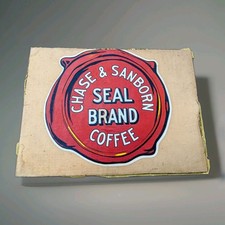 Vintage Chase & Sanborn Seal Brand Coffee Die-Cut Sign 1930s Advertising Framed picture