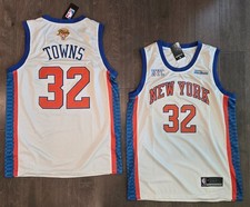 NYC Knicks #32 Karl-Anthony Towns Stitched Cream NBA Finals City Edition Jersey picture