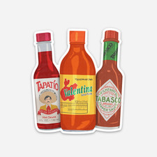 3” Hot Sauce Sticker Valentina Tapatio Tabasco Vinyl Decal Matte Finish picture