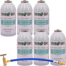 ENVIRO-SAFE Arctic Air for R22 Home Systems (6 Cans) 4oz. with Charging Hose picture