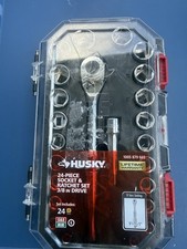 Husky 3/8 In. Drive Ratchet SAE/Metric Standard Socket Set 24-Piece picture