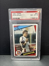 1984 PSA 8 Topps John Elway #63 (RC) Graded Rookie Card picture