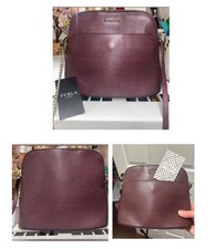 Furla Atena Small Dome Crossbody Saffiano Leather Plum. NWT. COA Included. picture