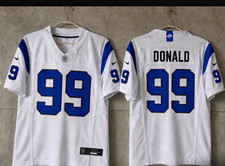 Nike Los Angeles Rams Aaron Donald #99 White/Blue NFL Football Jersey Men L picture