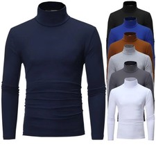 Mens Turtleneck Long Sleeve Shirt - Winter Pullover Sweater for Men picture