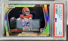 Keelon Russell PSA 9 Silver Prizm Auto 2025 Panini Prizm Black Prospects #181 picture