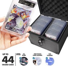 2 Row Slab Case Toploader Card Graded Card Storage Box Holder Fits PSA CSG BGS picture