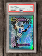 1995 EMMITT SMITH TOPPS FINEST BOOSTER REFRACTOR W/COATING #180 PSA 9 picture
