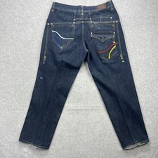 Rocawear Jeans Mens 40x33 Dark Blue Denim Pants Baggy Relaxed Hip Hop Street Y2K picture