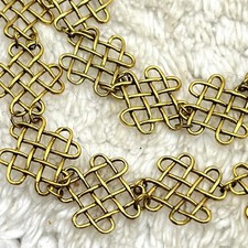 Vintage MMA Necklace Celtic Knot Chain Gold Tone Metropolitan Museum of Art 30