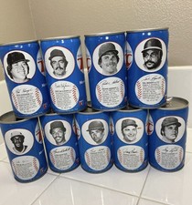 Vintage 1970s RC Cola MLB All-Star Baseball Cans, Set of 9 picture