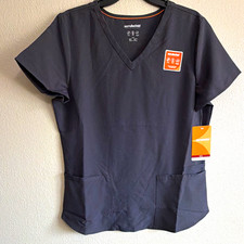 Scrubstar Women’s V-Neck Short Sleeve Scrub Top Solid Gray Size M picture