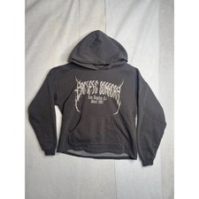 PacSun Pacific Sunwear Metal Graphic Hoodie Faded Black Mens M Gothic Logo picture