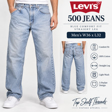 Levi's 500 Basic Comfort Fit Jeans Men W36 L32 Light Wash Relaxed Straight Denim picture