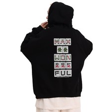 Niepce Men's Majhong Graphic Hoodie Printed Japanese Streetwear Pullover picture