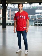Majestic Red Texas Vintage Baseball Jersey for Men picture