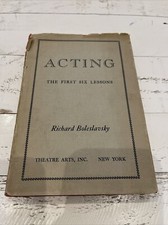 Acting The First Six Lessons Richard Boleslavsky 1946 8th Printing HC Theatre picture
