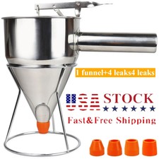 Stainless Steel Pancake Batter Dispenser - Large Multi-Caliber Funnel US STOCK picture