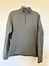 mens arc'teryx 1/4 zip fleece jacket large green excellent  picture